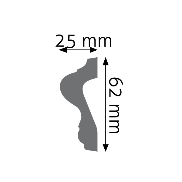 Listwa ścienna Creativa LNG-15 2,5 × 6,1 × 240 cm