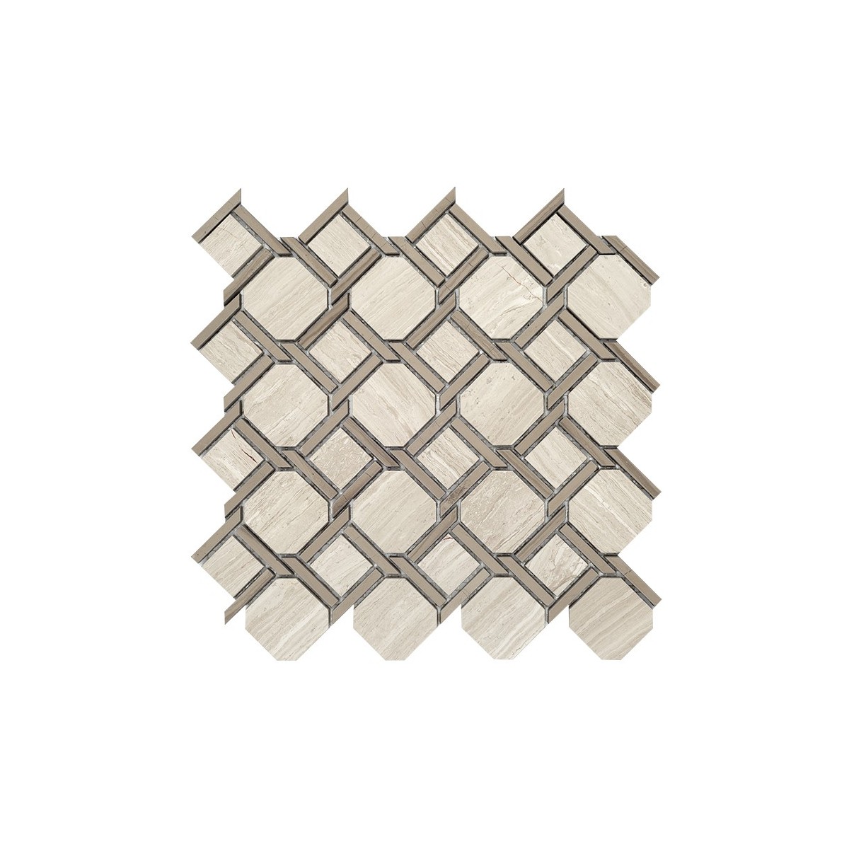 Mozaika Dunin Woodstone Grey Nodum 28 × 28 × 1 cm