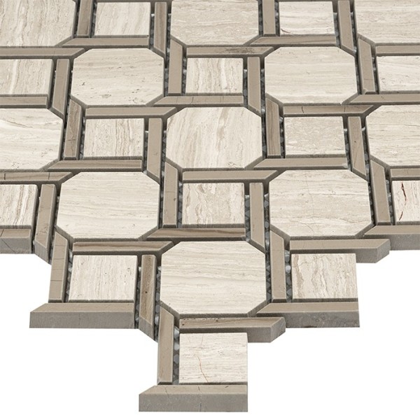 Mozaika Dunin Woodstone Grey Nodum 28 × 28 × 1 cm