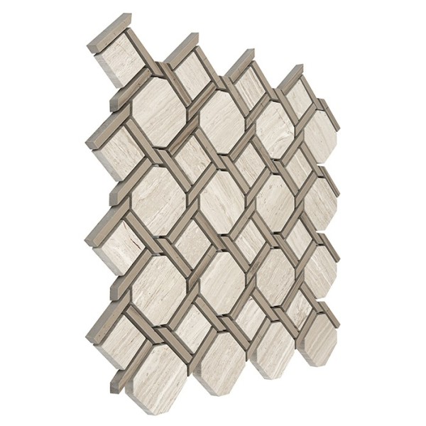 Mozaika Dunin Woodstone Grey Nodum 28 × 28 × 1 cm