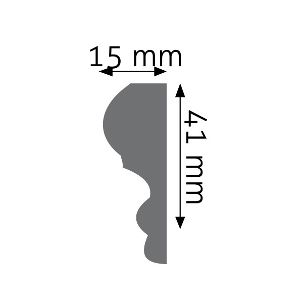 Listwa ścienna elastyczna Creativa LNG-08F 1,5 × 4,1 × 235 cm
