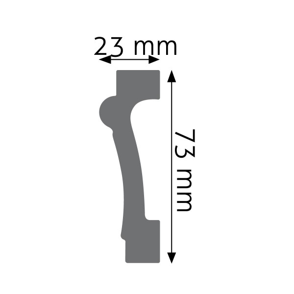 Listwa ścienna Creativa LPC-05 2,3 × 7,4 × 244 cm