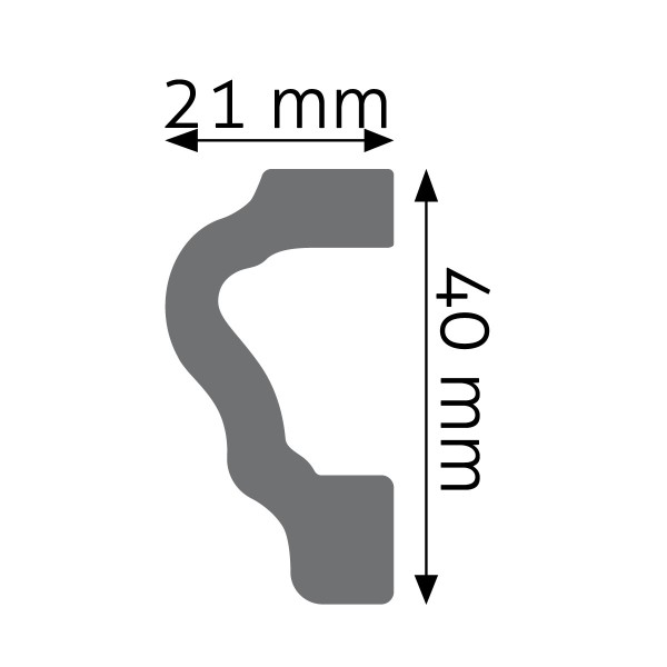 Listwa ścienna Creativa LPC-14 2,8 × 3,8 × 244 cm