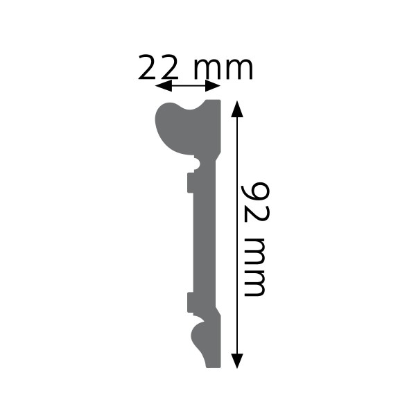 Listwa ścienna Creativa LPC-21 2,3 × 9,2 × 244 cm