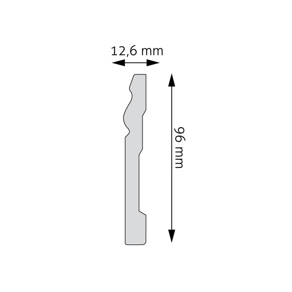 Listwa przypodłogowa Creativa LPC-08M 1,2 × 9,4 × 244 cm
