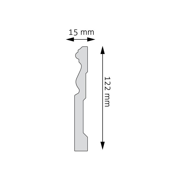 Listwa przypodłogowa Creativa LPC-09M 1,5 × 11,9 × 244 cm