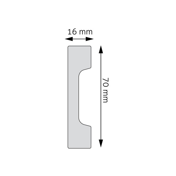 Listwa przypodłogowa Creativa LPC-23M 1,6 × 7 × 244 cm