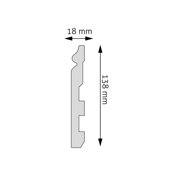 Listwa przypodłogowa Creativa LPC-24M 1,6 × 13,8 × 244 cm