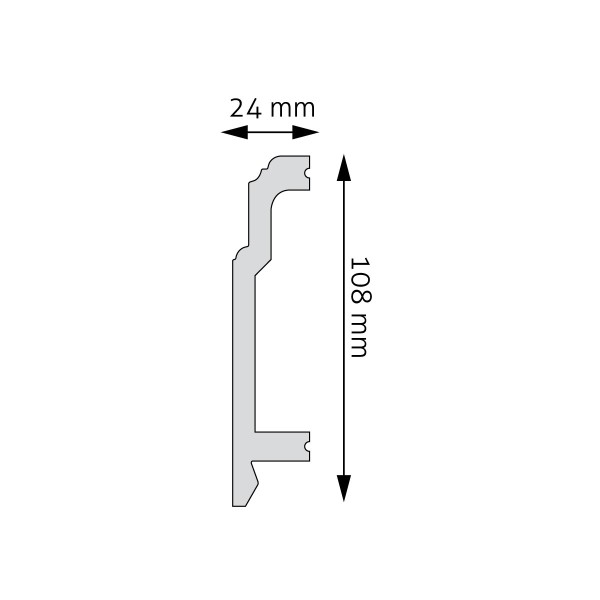 Listwa przypodłogowa Creativa LPC-26M 2,2 × 10,3 × 244 cm