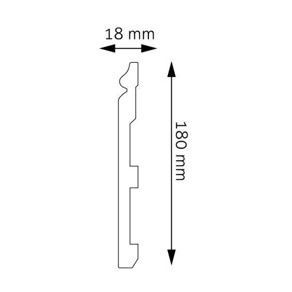 Listwa przypodłogowa Creativa LPC-33M 1,6 × 17,5 × 244 cm