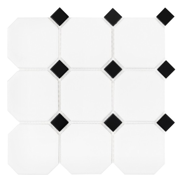 Mozaika Dunin Octagon White 95 Matt 29,6 × 29,6 cm