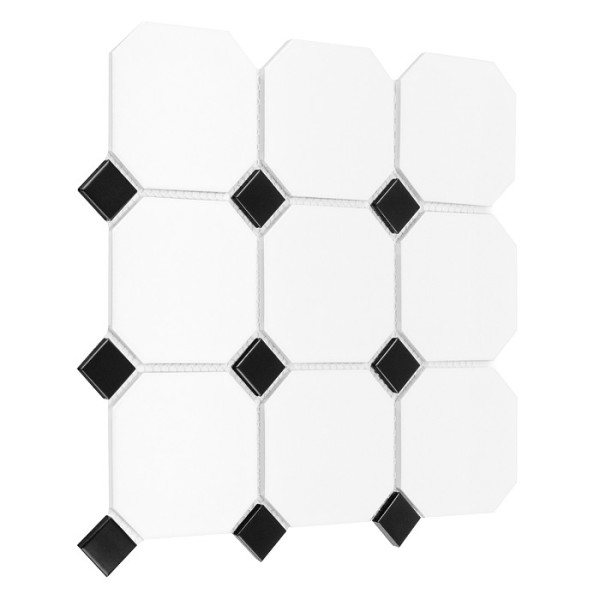 Mozaika Dunin Octagon White 95 Matt 29,6 × 29,6 cm