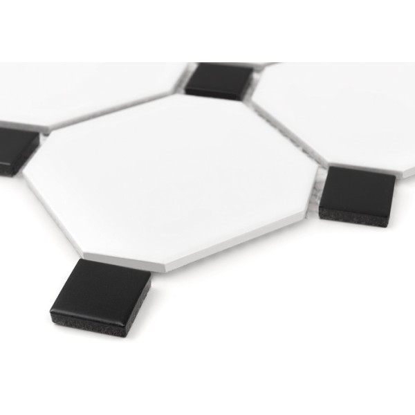 Mozaika Dunin Octagon White 95 Matt 29,6 × 29,6 cm