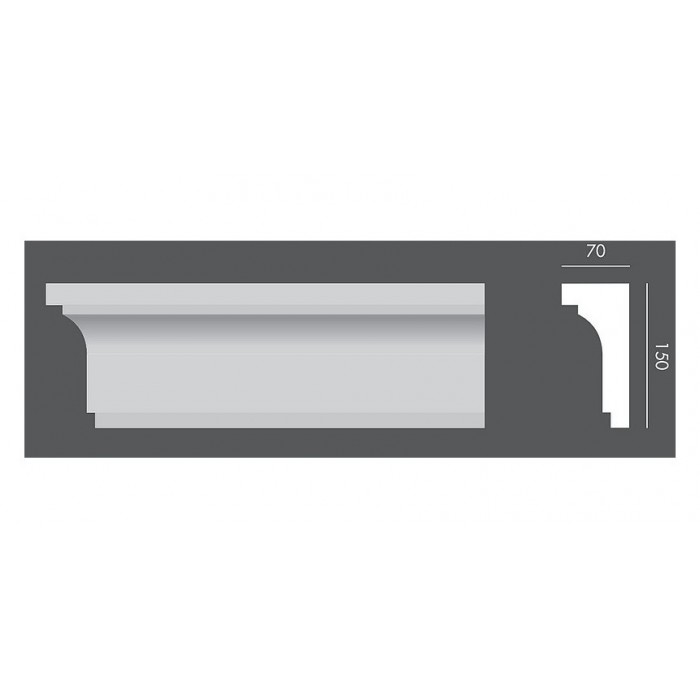 LP018 PROFIL ELEWACYJNY PARAPETOWY / RAMOWY EXTERIOR - 15 x 7 x 150 cm