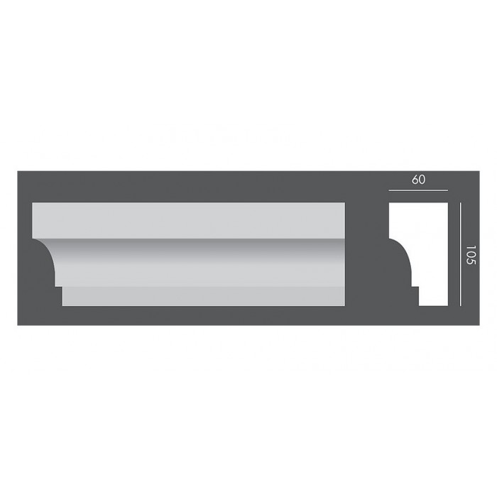 LP019 PROFIL ELEWACYJNY PARAPETOWY EXTERIOR - 10,5 x 6 x 150 cm