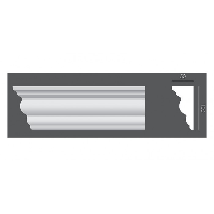 LP032 PROFIL ELEWACYJNY PARAPETOWY / RAMOWY EXTERIOR - 10 x 5 x 150 cm