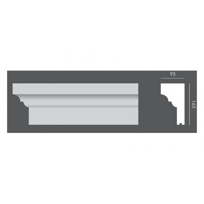 LP034 PROFIL ELEWACYJNY PARAPETOWY EXTERIOR - 16,5 x 9,5 x 150 cm