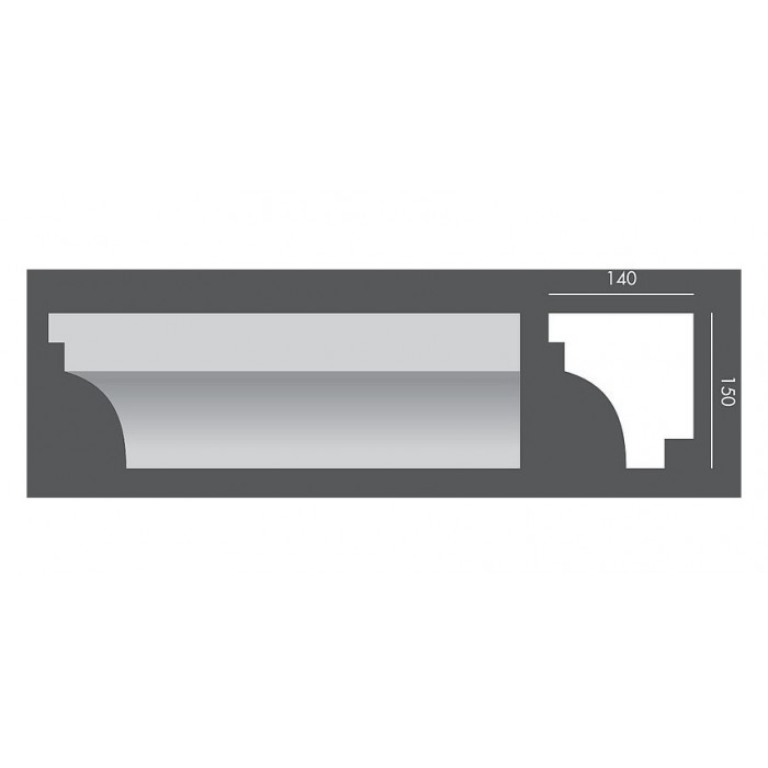 LP038 PROFIL ELEWACYJNY PARAPETOWY EXTERIOR - 15 x 14 x 150 cm