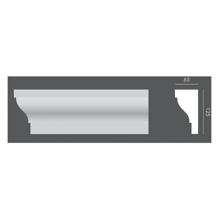 LP040 PROFIL ELEWACYJNY PARAPETOWY / RAMOWY EXTERIOR - 12,5 x 6,5 x 150 cm