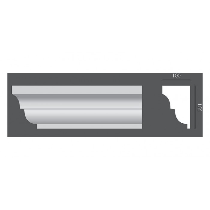 LP041 PROFIL ELEWACYJNY PARAPETOWY EXTERIOR - 15,5 x 10 x 150 cm