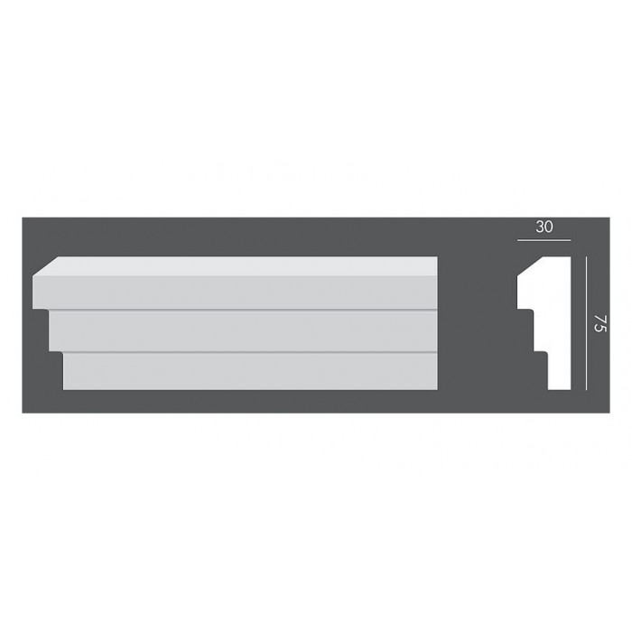 LP067 PROFIL ELEWACYJNY RAMOWY EXTERIOR - 7,5 x 3 x 150 cm