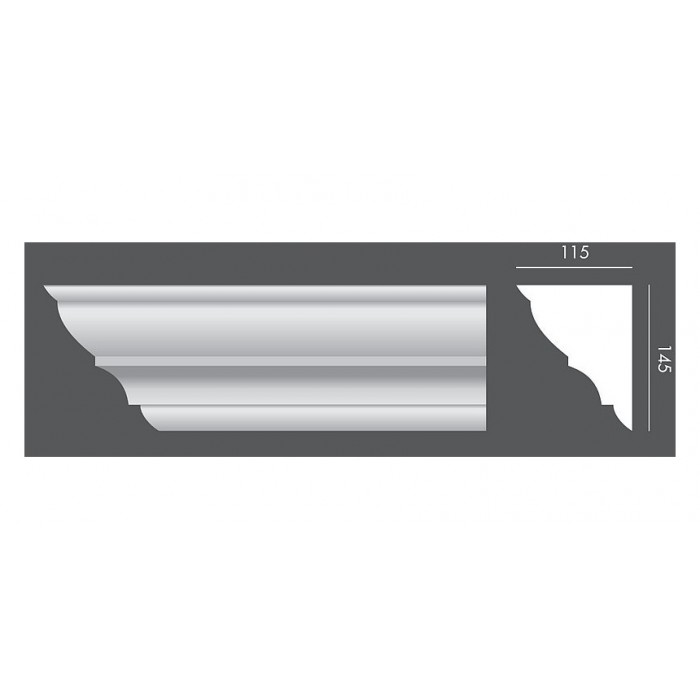 LP080 PROFIL ELEWACYJNY PARAPETOWY EXTERIOR - 14,5 x 11,5 x 150 cm
