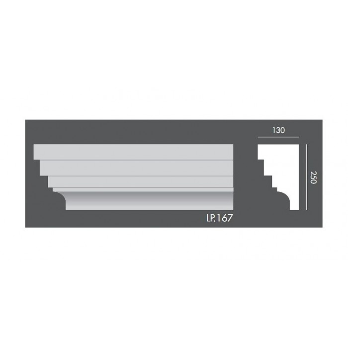 LP167 PROFIL ELEWACYJNY PARAPETOWY EXTERIOR - 25 x 13 x 150 cm