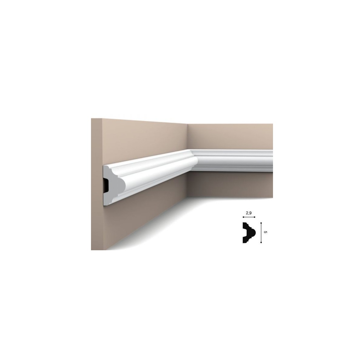 Listwa naścienna Orac P4020 2,9 × 5 × 200 cm