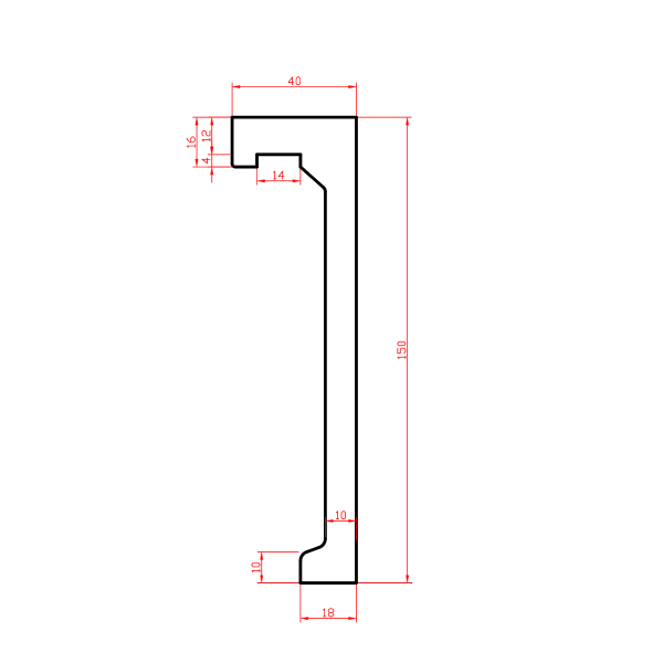 Listwa karniszowa Dunin CUP-151 3,5 × 15 × 200 cm