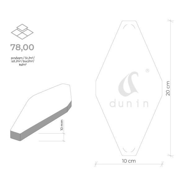 CARAT BLACK PŁYTKA DUNIN 10 x 20 cm