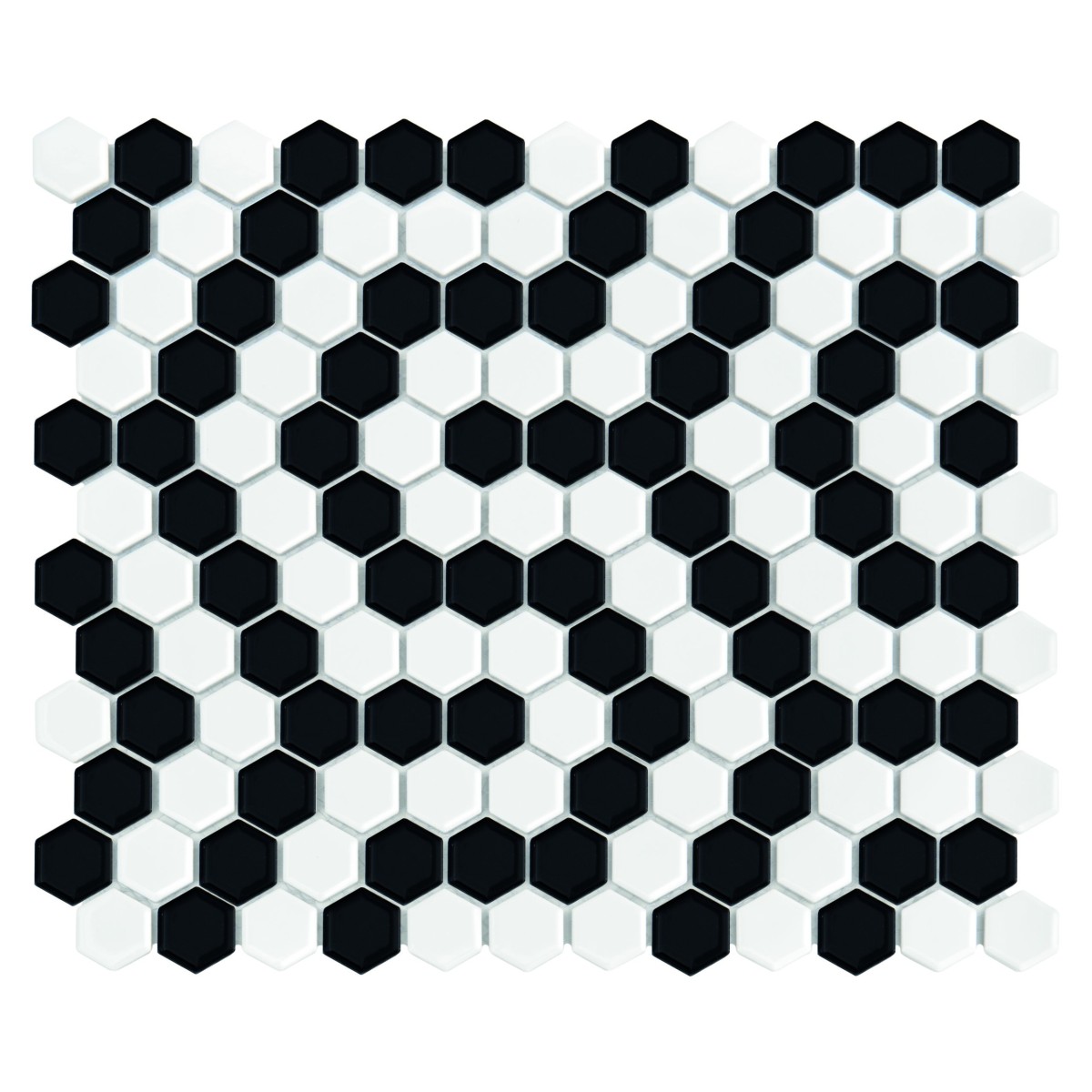MINI HEXAGON B&W CORAL GLOSSY MOZAIKA DUNIN 26 x 30 cm