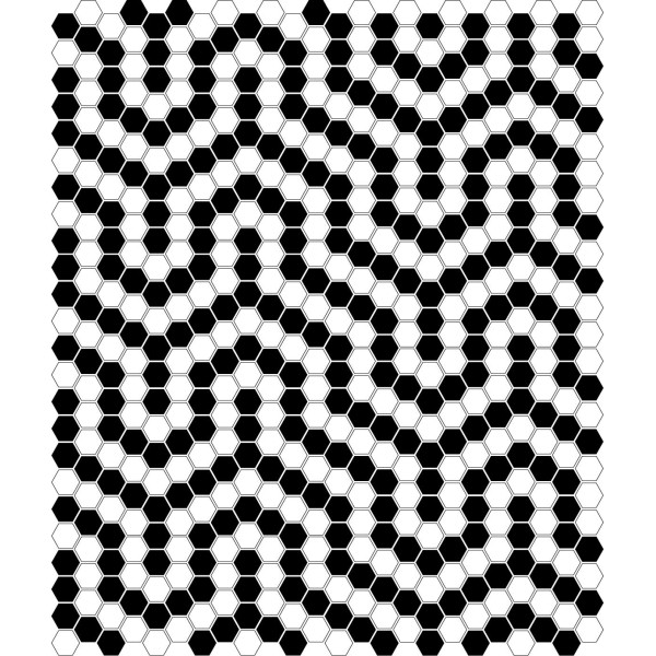 MINI HEXAGON B&W CORAL PREMIUM MATT MOZAIKA DUNIN 26 x 30 cm