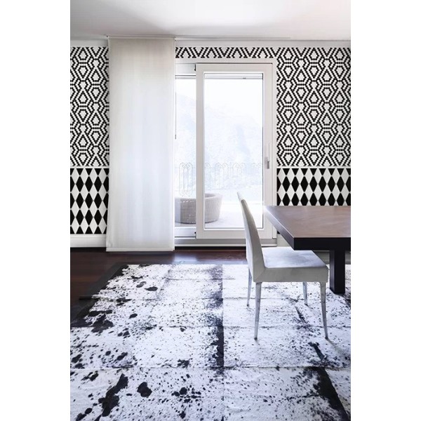 MINI HEXAGON B&W LACE GLOSSY MOZAIKA DUNIN 26 x 30 cm