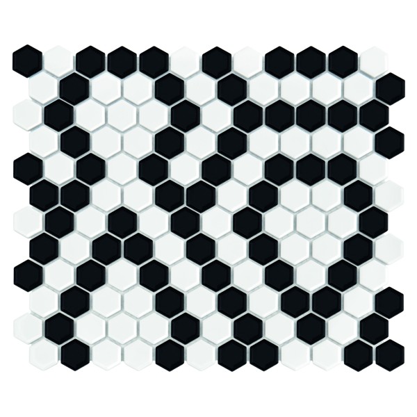 MINI HEXAGON B&W LACE PREMIUM MATT MOZAIKA DUNIN 26 x 30 cm