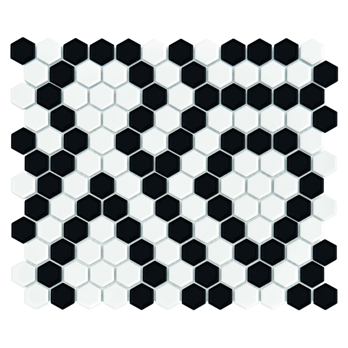 MINI HEXAGON B&W LACE PREMIUM MATT MOZAIKA DUNIN 26 x 30 cm