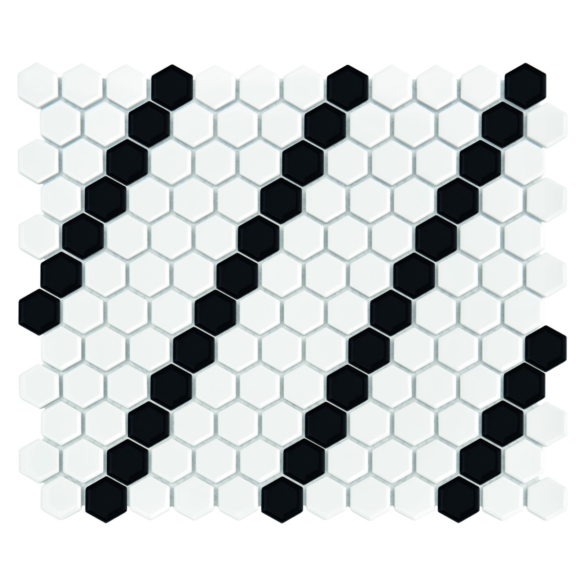 MINI HEXAGON B&W LEAN GLOSSY MOZAIKA DUNIN 26 x 30 cm