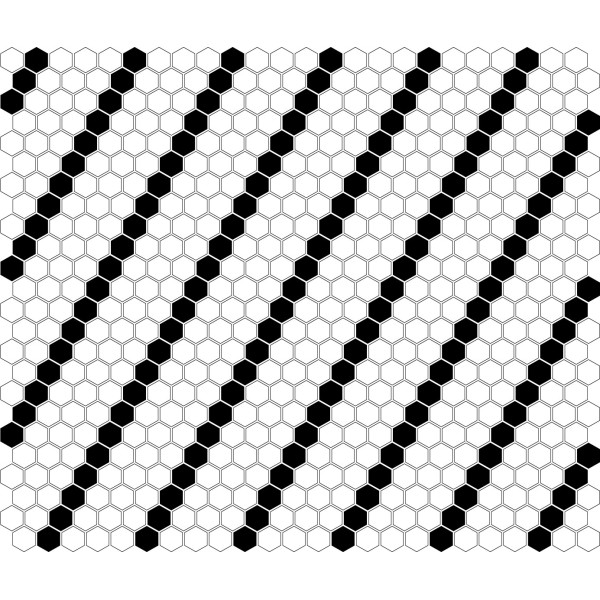 MINI HEXAGON B&W LEAN GLOSSY MOZAIKA DUNIN 26 x 30 cm