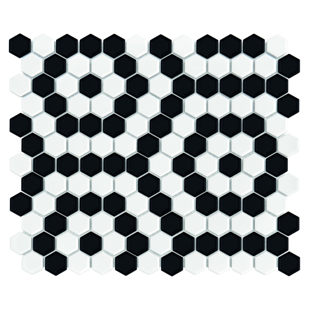 MINI HEXAGON B&W NANO GLOSSY MOZAIKA DUNIN 26 x 30 cm