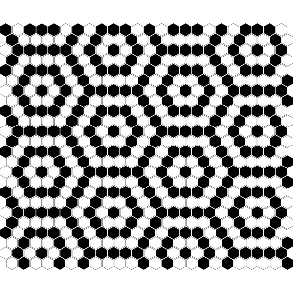 MINI HEXAGON B&W NANO GLOSSY MOZAIKA DUNIN 26 x 30 cm