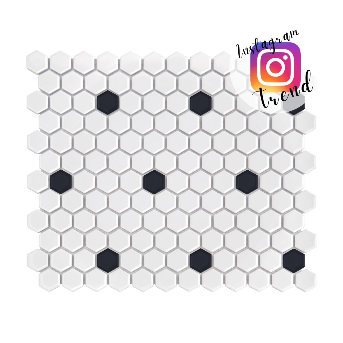 MINI HEXAGON B&W SPOT GLOSSY MOZAIKA DUNIN 26 x 30 cm