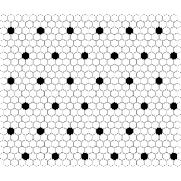 MINI HEXAGON B&W SPOT GLOSSY MOZAIKA DUNIN 26 x 30 cm