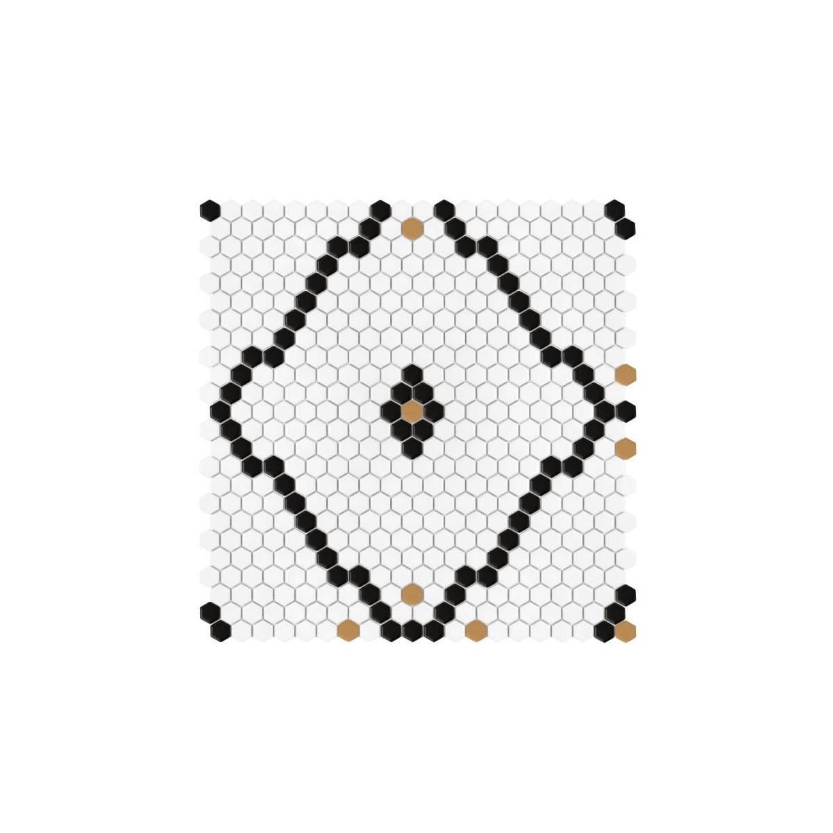 MINI HEXAGON ROMBDANCE BLACK MATT MOZAIKA DUNIN 50
