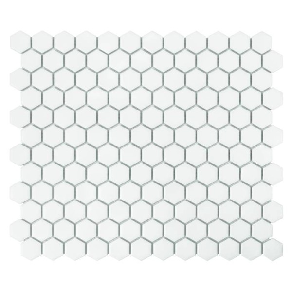 MINI HEXAGON WHITE MATT MOZAIKA DUNIN 30 x 26 cm