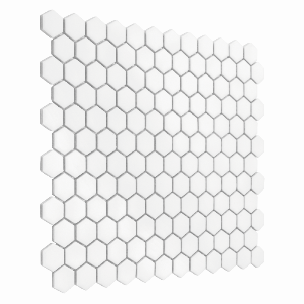MINI HEXAGON WHITE MATT MOZAIKA DUNIN 30 x 26 cm