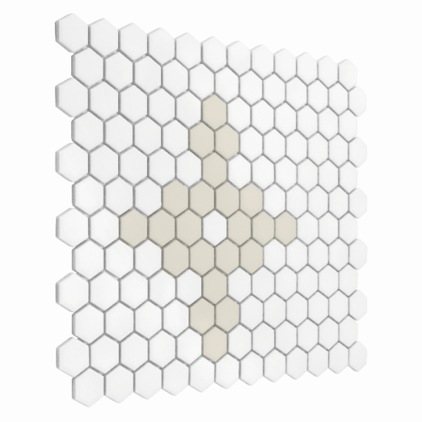 MINI HEXAGON FLORET MATT MOZAIKA DUNIN 30 x 26 cm