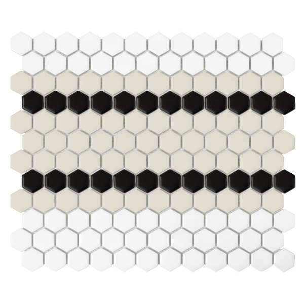 MINI HEXAGON STRIPE 5.C MATT MOZAIKA DUNIN 30 x 26 cm