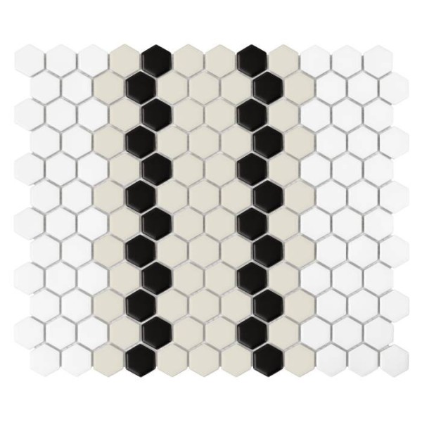 MINI HEXAGON STRIPE 5.1.C MATT MOZAIKA DUNIN 30 x 26 cm