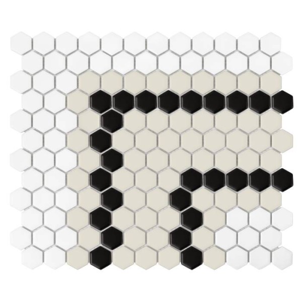 MINI HEXAGON STRIPE 5.3.C MATT MOZAIKA DUNIN 30 x 26 cm