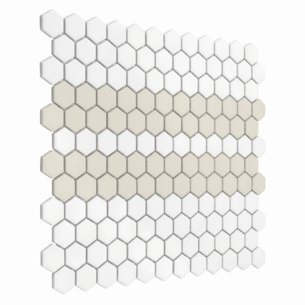 MINI HEXAGON STRIPE 2.C MATT MOZAIKA DUNIN 30 x 26 cm