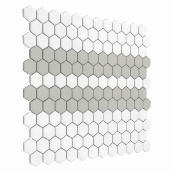 MINI HEXAGON STRIPE 2.A MATT MOZAIKA DUNIN 30 x 26 cm